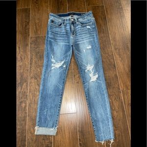 Judy Blue skinny fit, raw bottom hem line size 7/28